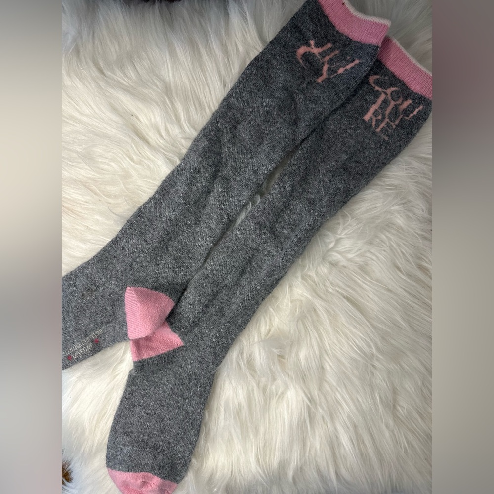 HTF Rare Vintage OG Juicy Couture Gray Knee High Socks